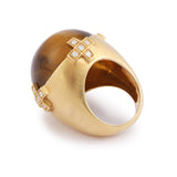 Tiger's Eye Diamonds 18 Carats Yellow Gold Cocktail Ring