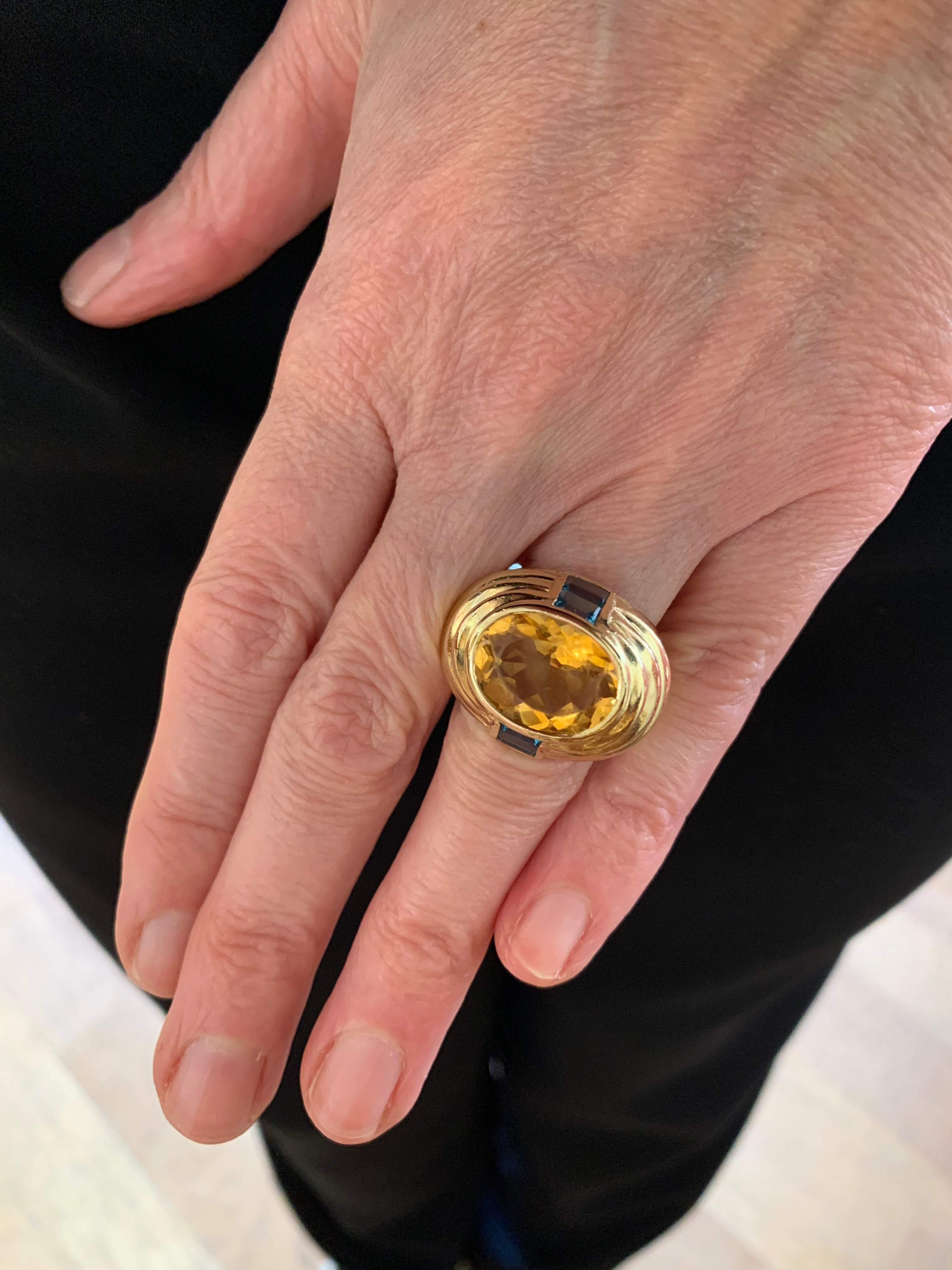 Bague Cocktail / Bagues Vintage - Bague Fred Citrine Topazes Or Jaune ...
