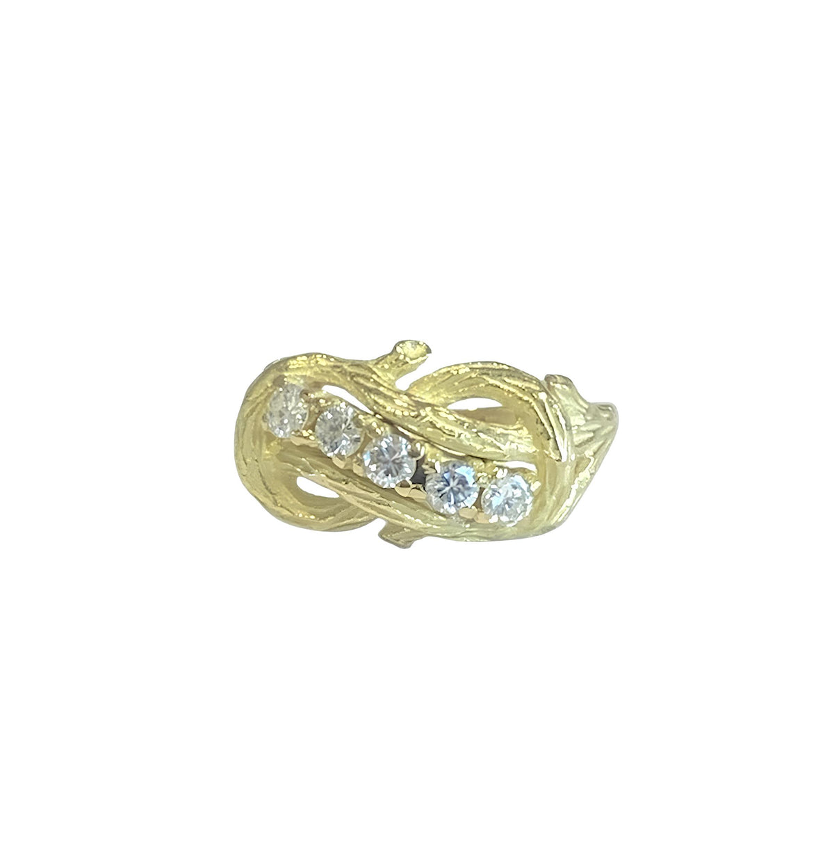 Bague Vintage Branchage Diamants Or Jaune 18 Carats