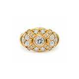 Bague Dôme Diamants 1.10 Carats Or Jaune 18 Carats