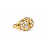 Bague Dôme Diamants 1.10 Carats Or Jaune 18 Carats