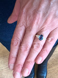 Bague Saphir 1.30 Carats Diamants Or Jaune 18 Carats