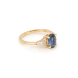 Bague Saphir 1.30 Carats Diamants Or Jaune 18 Carats