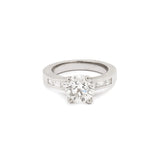 Certified 2 Carats Diamond 18 Carats White Gold Solitaire Ring 