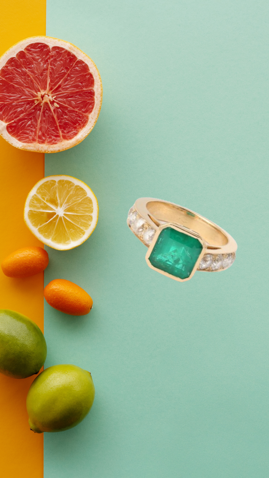 Bague Emeraude 2.73 Carats Diamants Or Jaune 18 Carats (Certificat)
