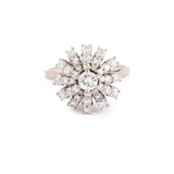 1 Carat Diamonds 18 Carats White Gold Snowflake Ring