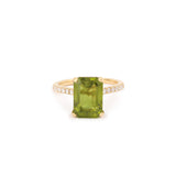 Bague Péridot 4.80 Carats Diamants Or Jaune 18 Carats