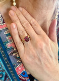 Bague Rubellite 4.16 Carats Diamants Or Jaune 18 Carats