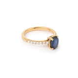Bague Saphir 1.62 Carats Diamants Or Jaune 18 carats