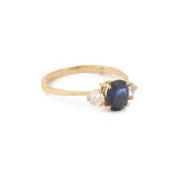 Bague Saphir 1 Carat Diamants Or Jaune 18 Carats
