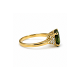 2.58 Carats Green Sapphire Diamonds Rose Gold Ring