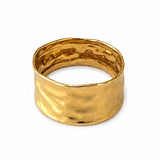 18 Carats Yellow Gold Textured Band Ring