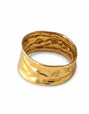 18 Carats Yellow Gold Textured Band Ring