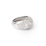 Bague Jonc Diamants 2.20 Carats Or Gris 18 Carats
