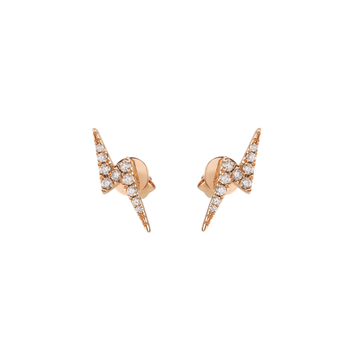 Boucles d'Oreilles Eclair Diamants Or Rose 18 Carats