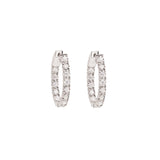 Paire Créoles Diamants 1.06 Carats Or Gris 18 Carats