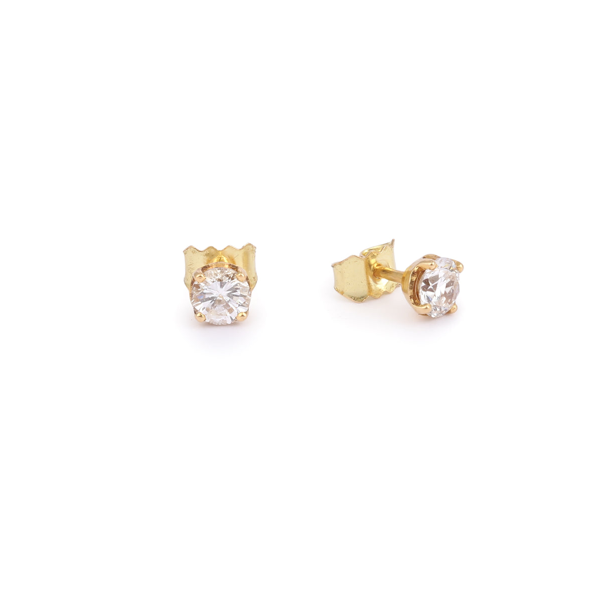 Clous d'Oreilles Diamants 0.80 Carats Or Jaune 18 Carats
