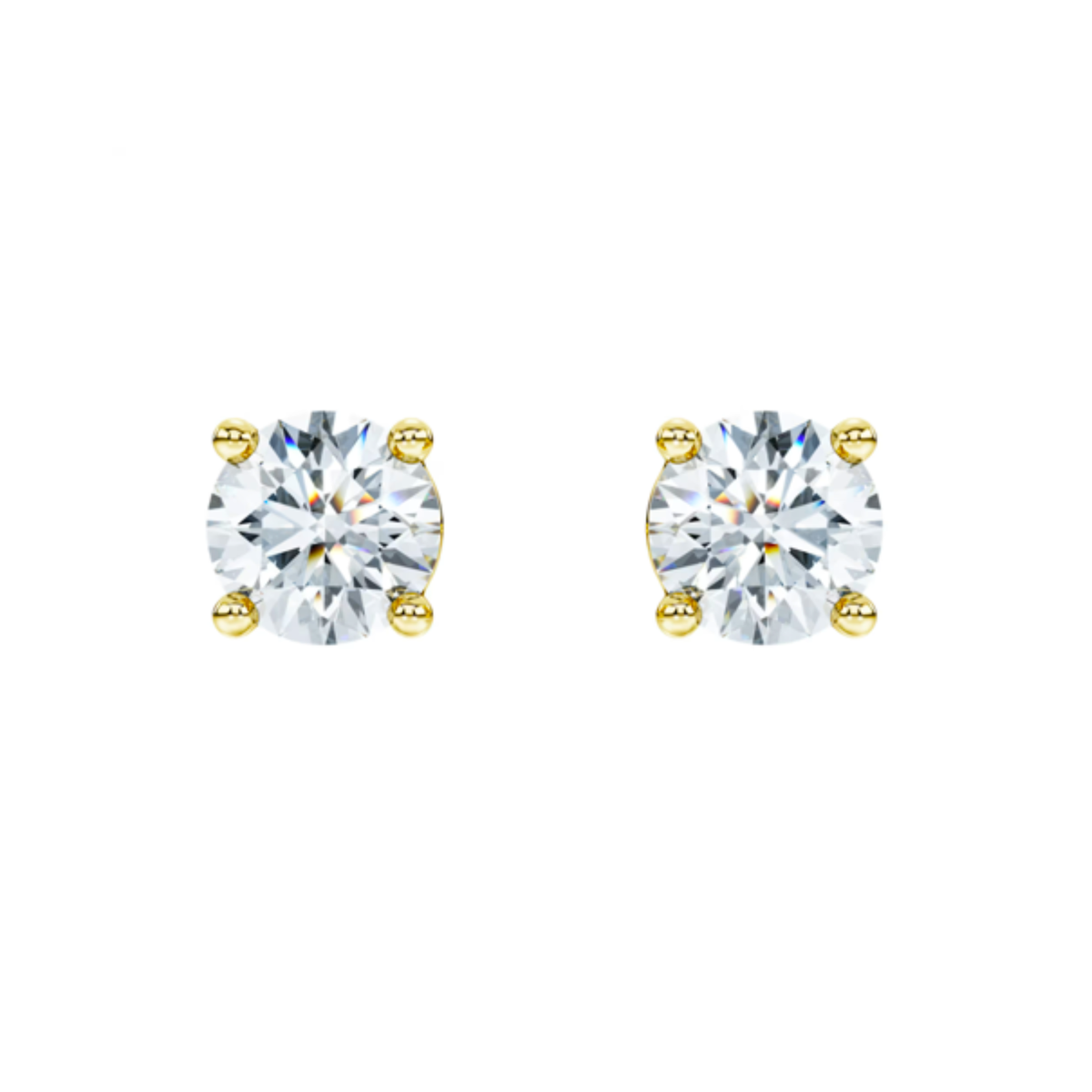 Clous d'Oreilles Diamants 0.90 Carats Or Jaune 18 Carats
