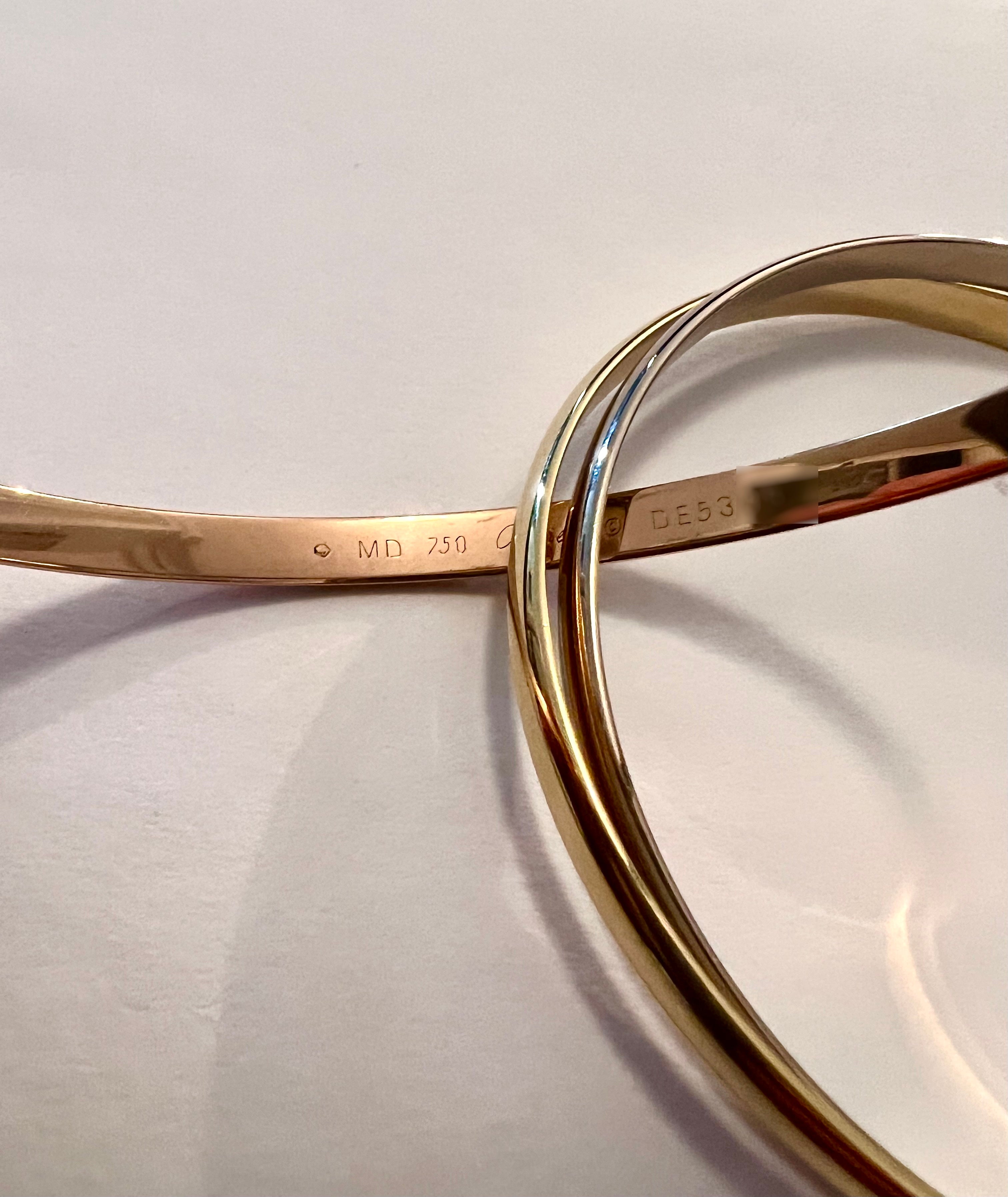 Cartier Trinity 18k Tricolor Gold 6mm Wide Triple Rolling Bangle W/paper -  Etsy