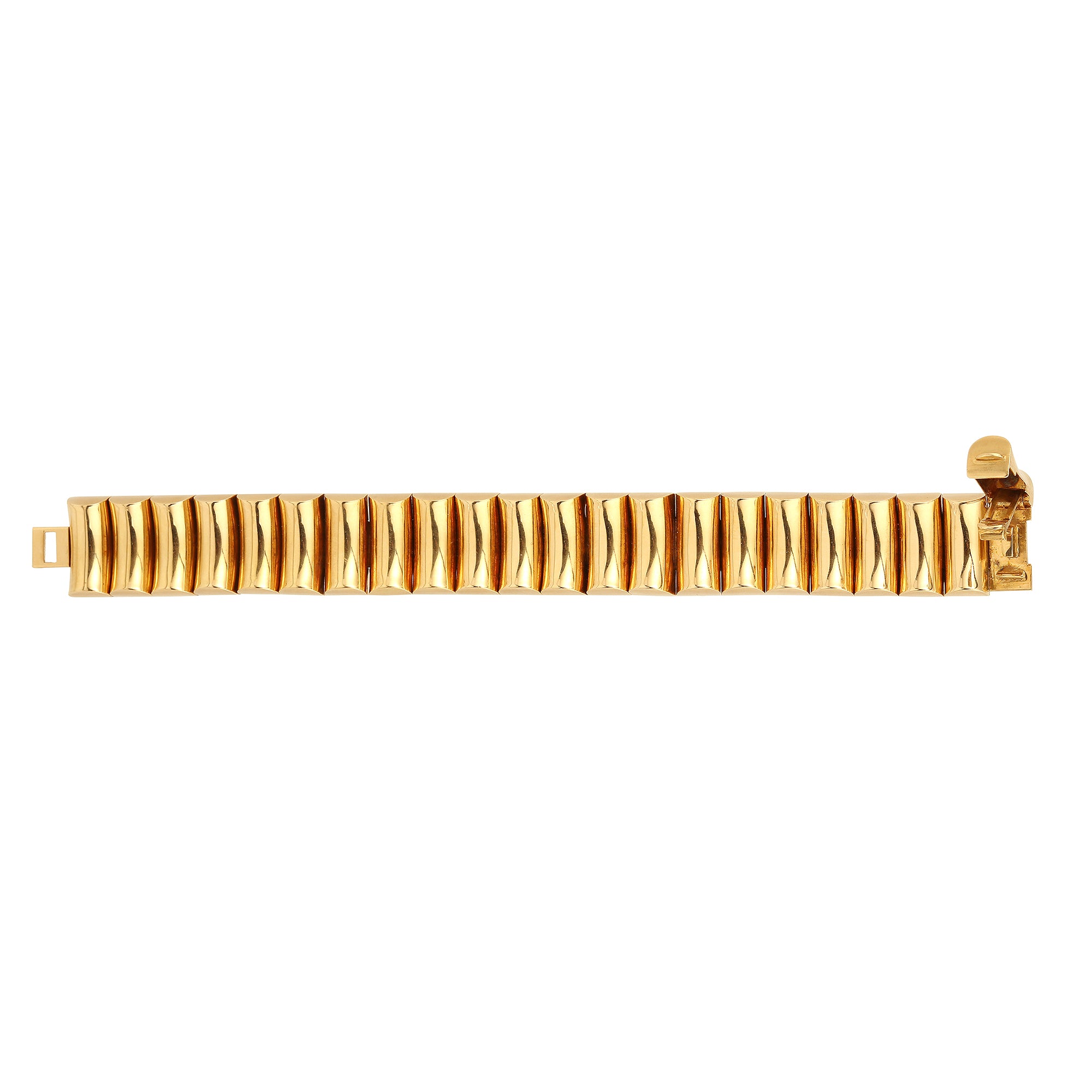 Gay Frères 18 Carat Yellow Gold Tank Bracelet