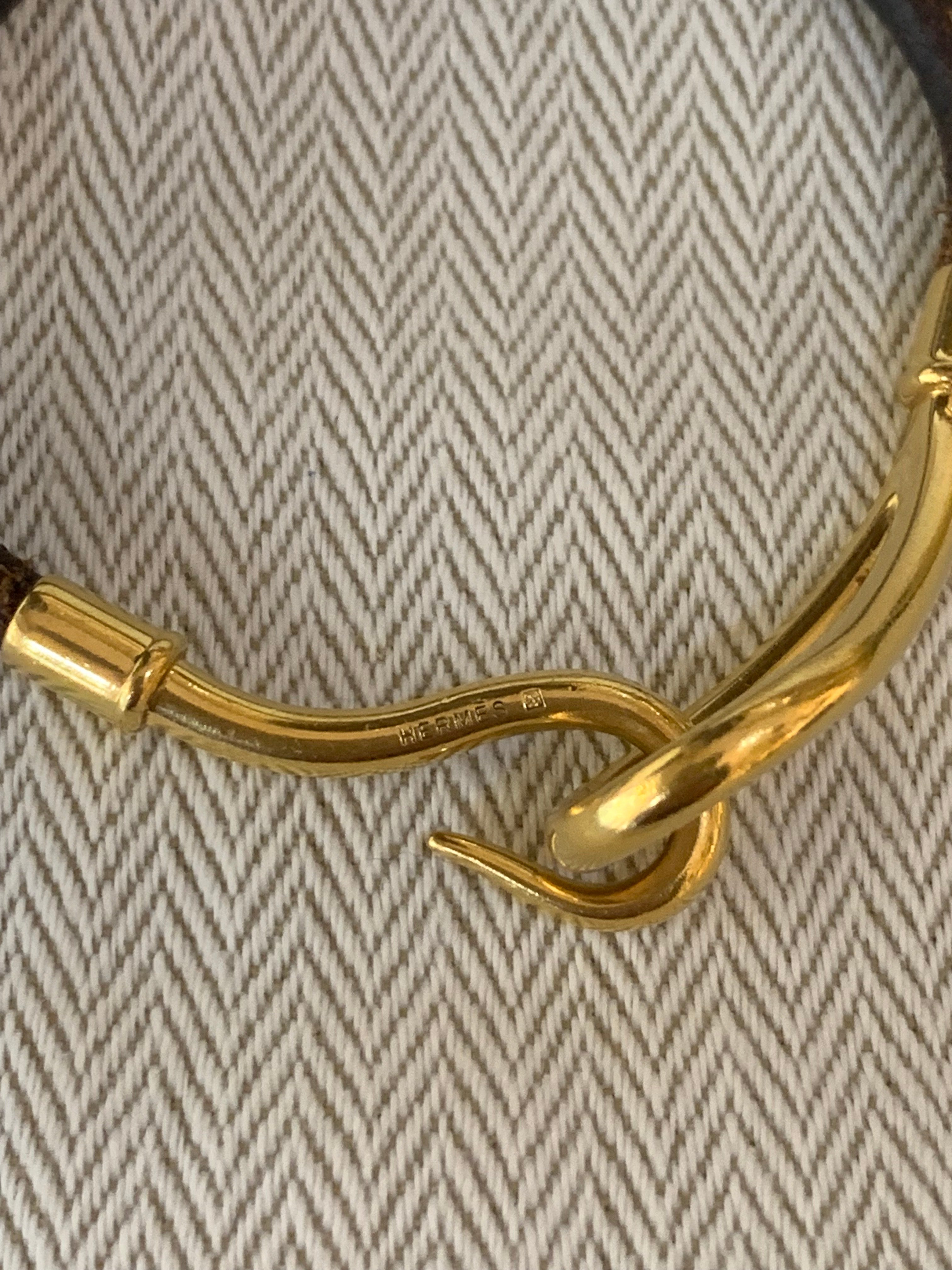 Bracelet Hermès Jumbo Doré Cuir