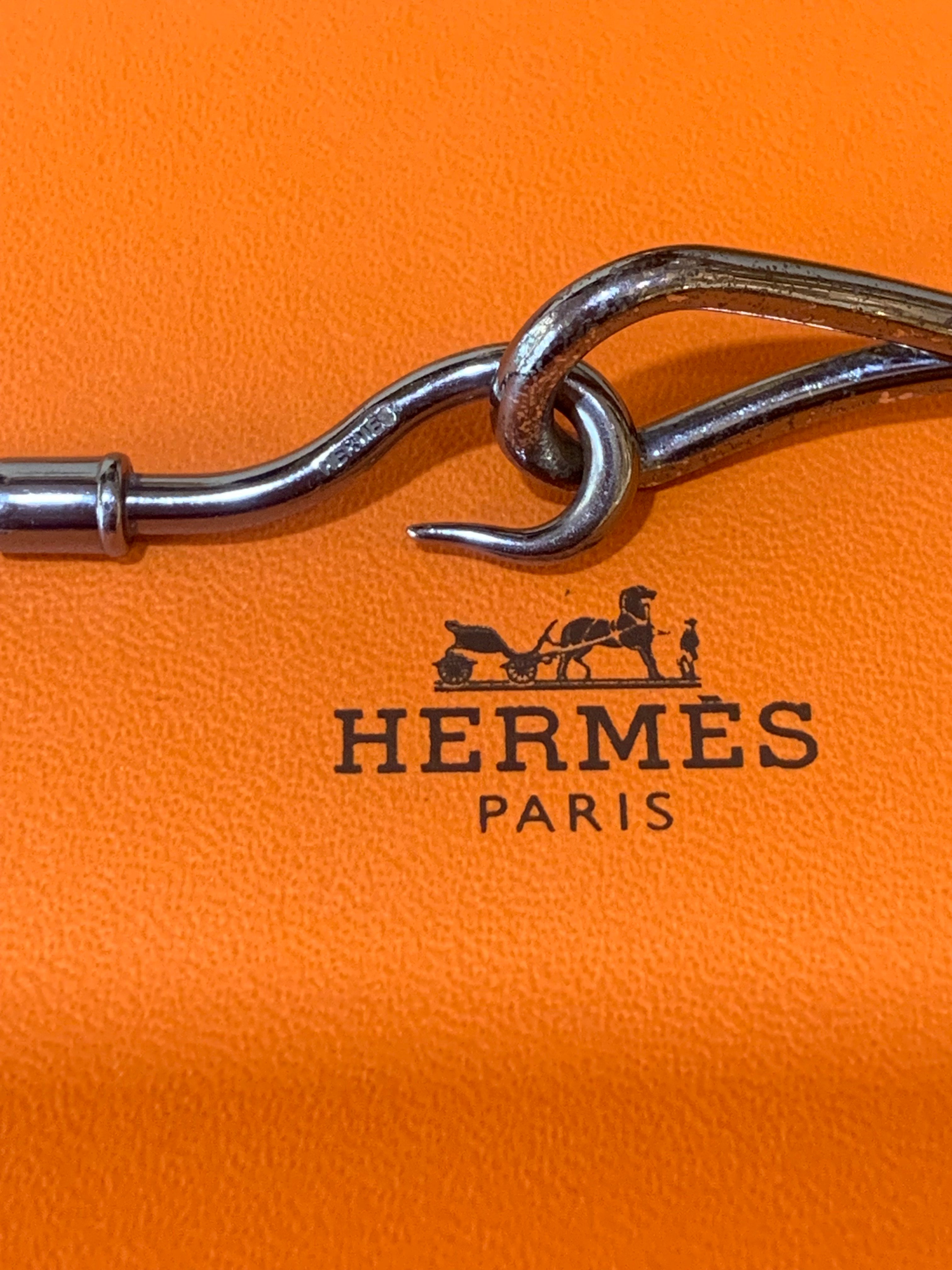 Hermès Jumbo Silvery Double Leather Bracelet