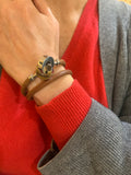 Hermès Lancelot Silvery Double Leather Bracelet