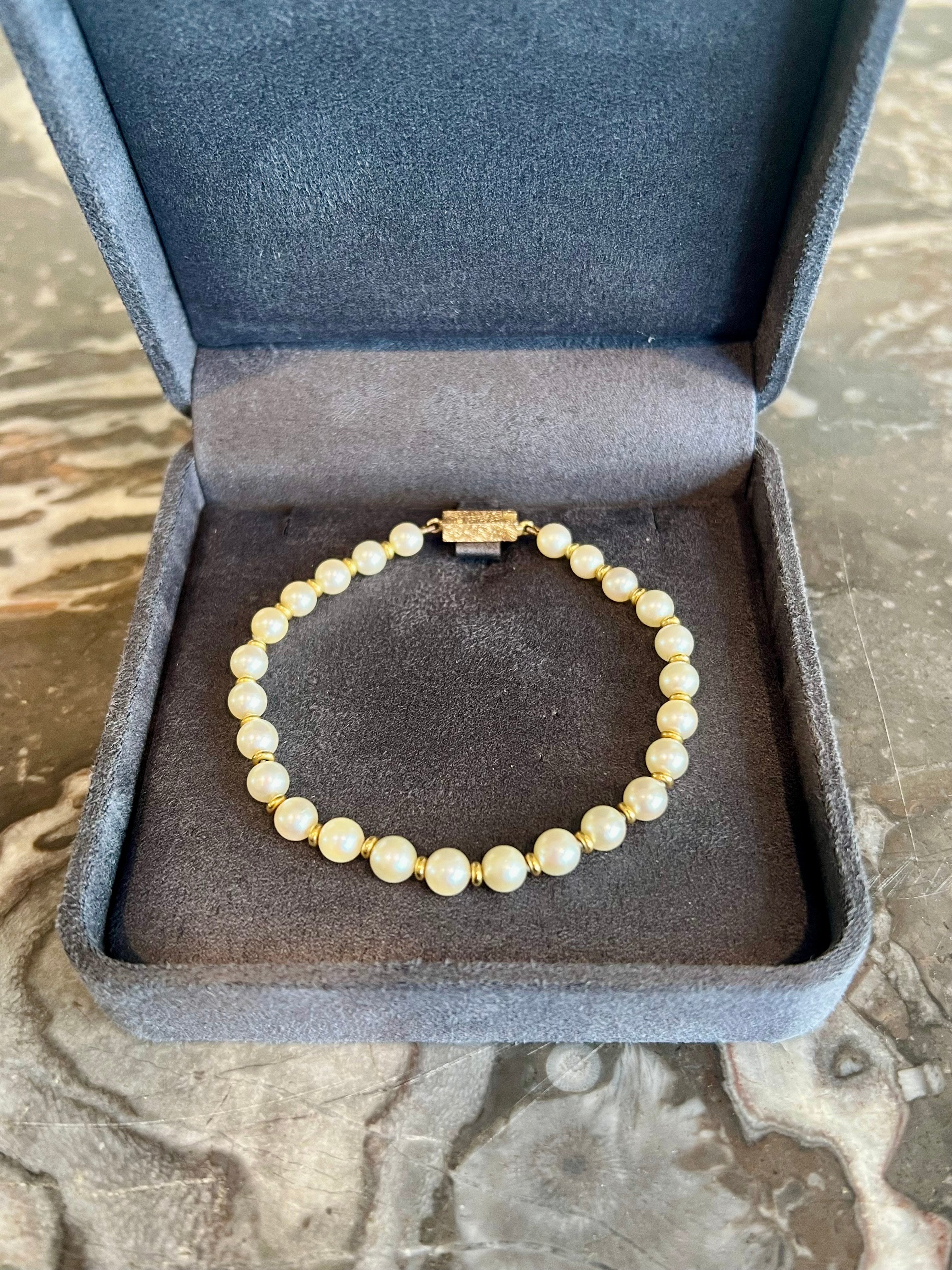 Bracelet Perles Or Jaune 18 Carats