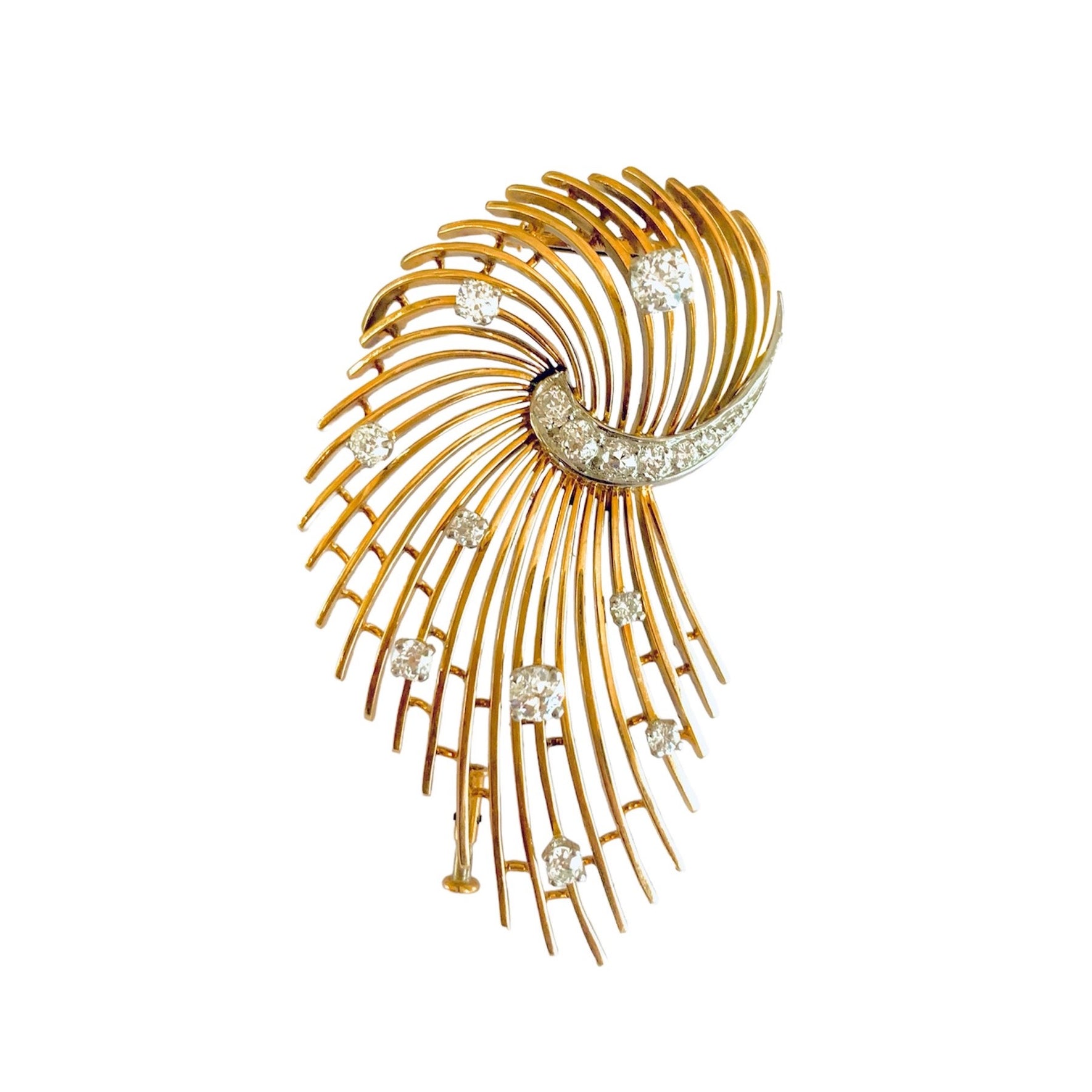 Broche Ancienne Vintage Avec Pierre Fantaisie - Bijou D'occasion, Style Rétro (taille 8-18cm ?)