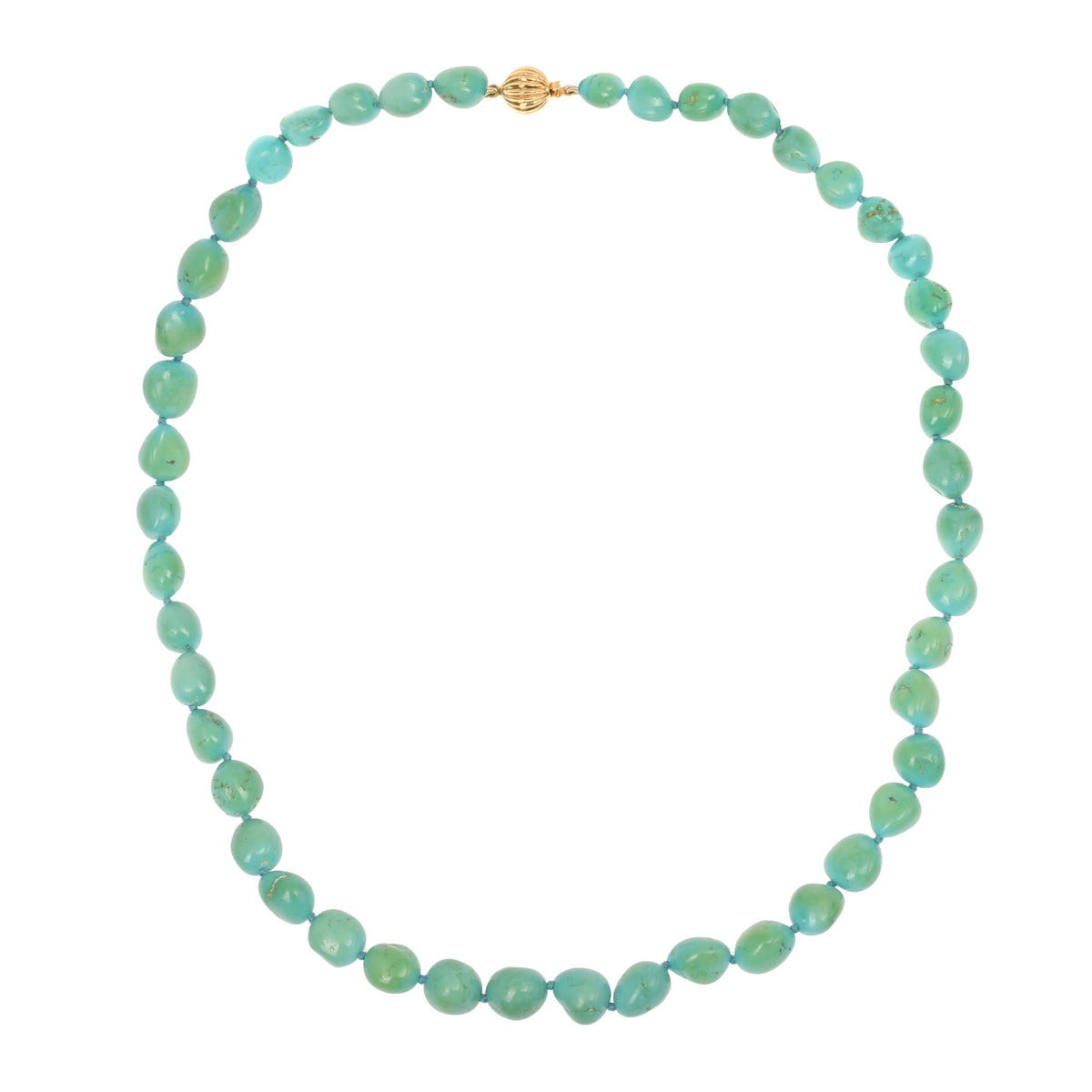 Collier Turquoise Or Jaune 18 Carats