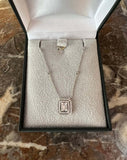 Collier Diamants Effet Taille Emeraude Or Gris 18 Carats