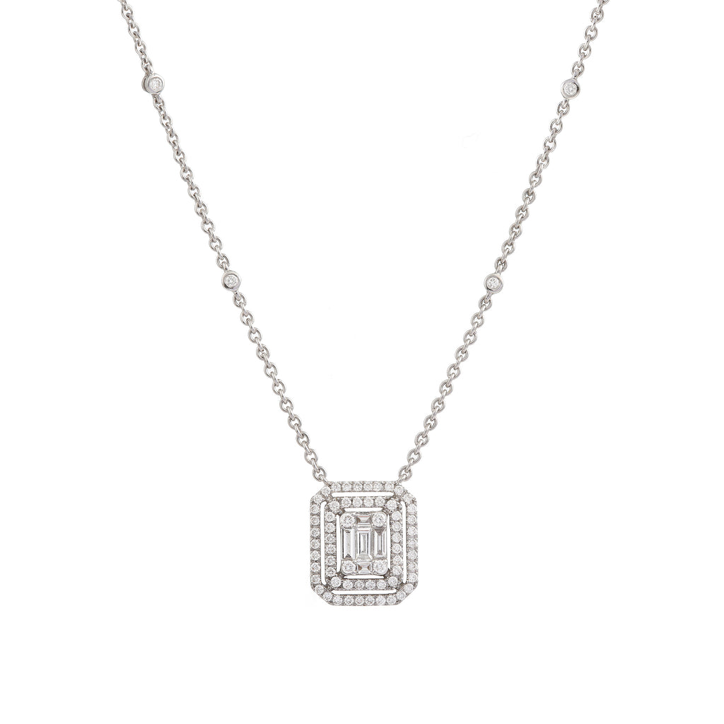 Collier En Or 18 Carats Libellule Avec émeraude Et Diamants 0,24 Carat - 6,77 G - Occasion