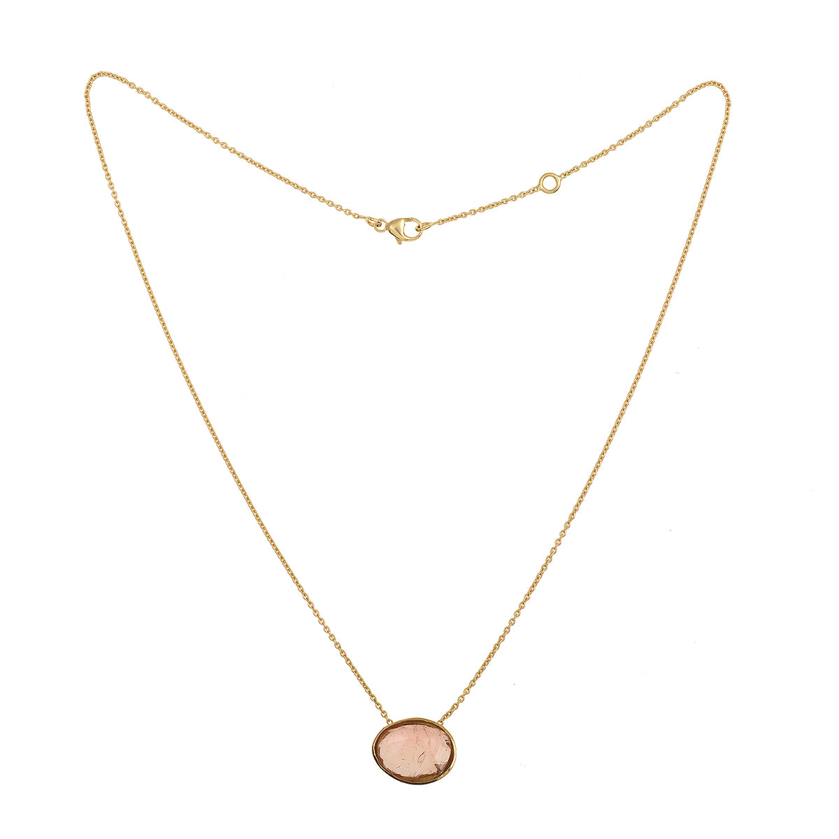 Collier Tourmaline Orangée Or Jaune 18 Carats