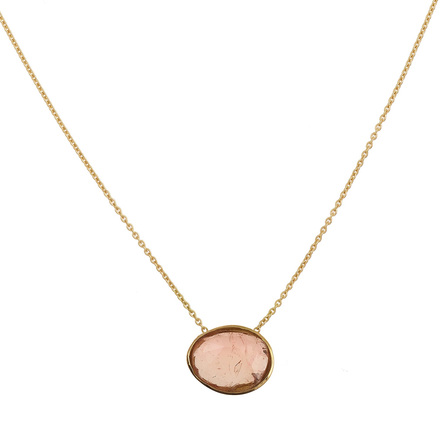 Collier Tourmaline Orangée Or Jaune 18 Carats