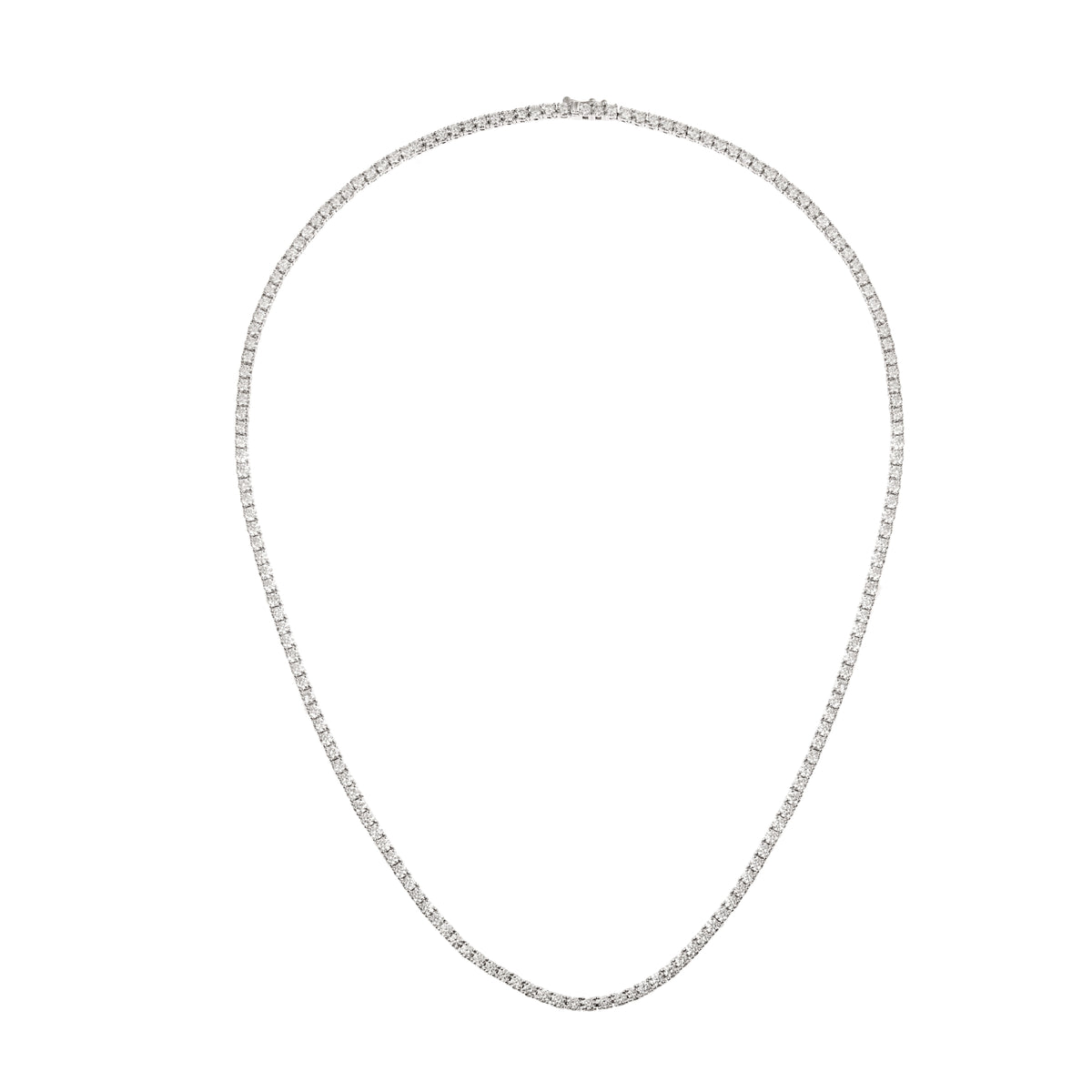 Collier Rivière Diamants 10.15 Carats Or Gris 18 Carats