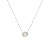 Collier Pneu Diamant 1 Carat Or Gris 18 Carats