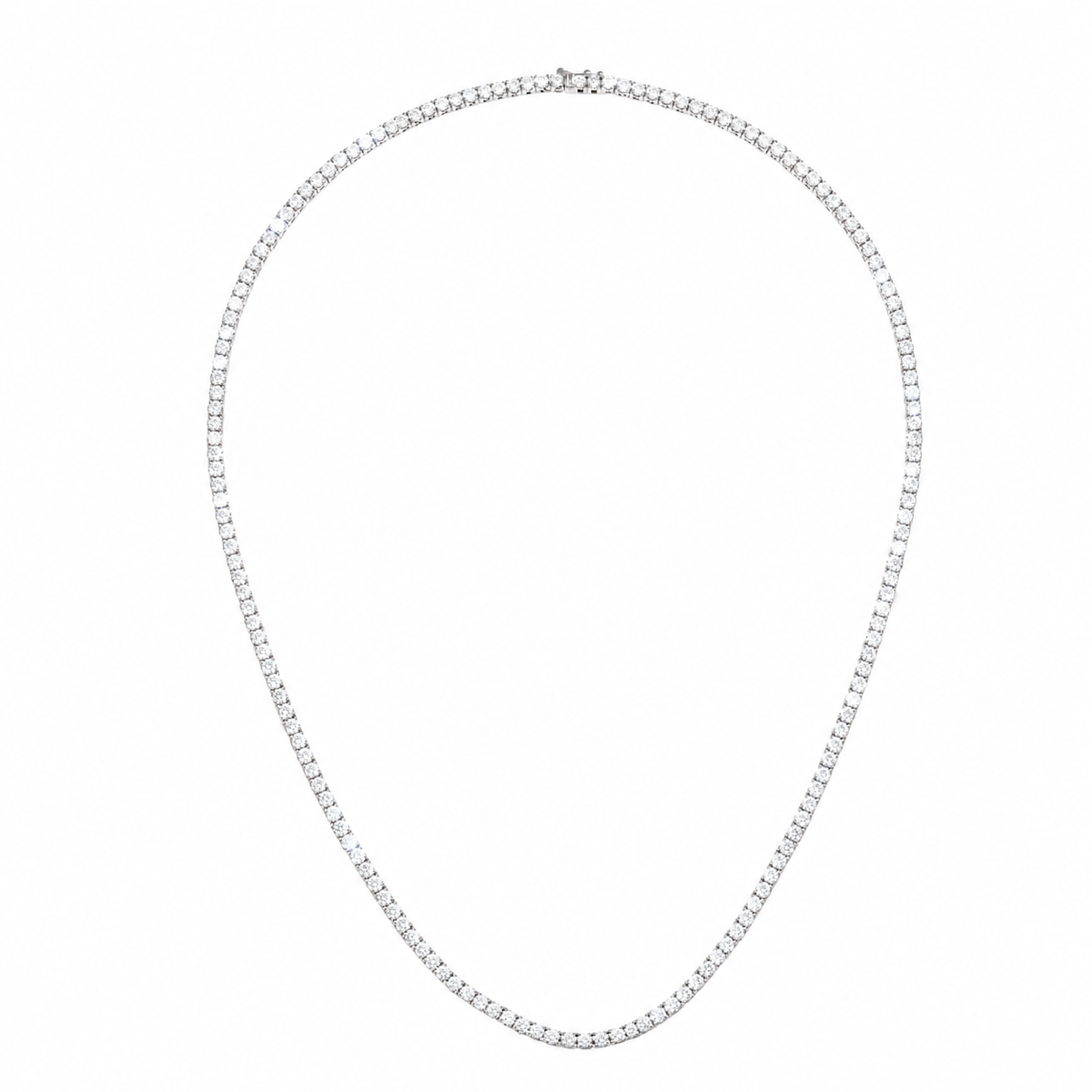 Collier Rivière Diamants 10.15 Carats Or Gris 18 Carats