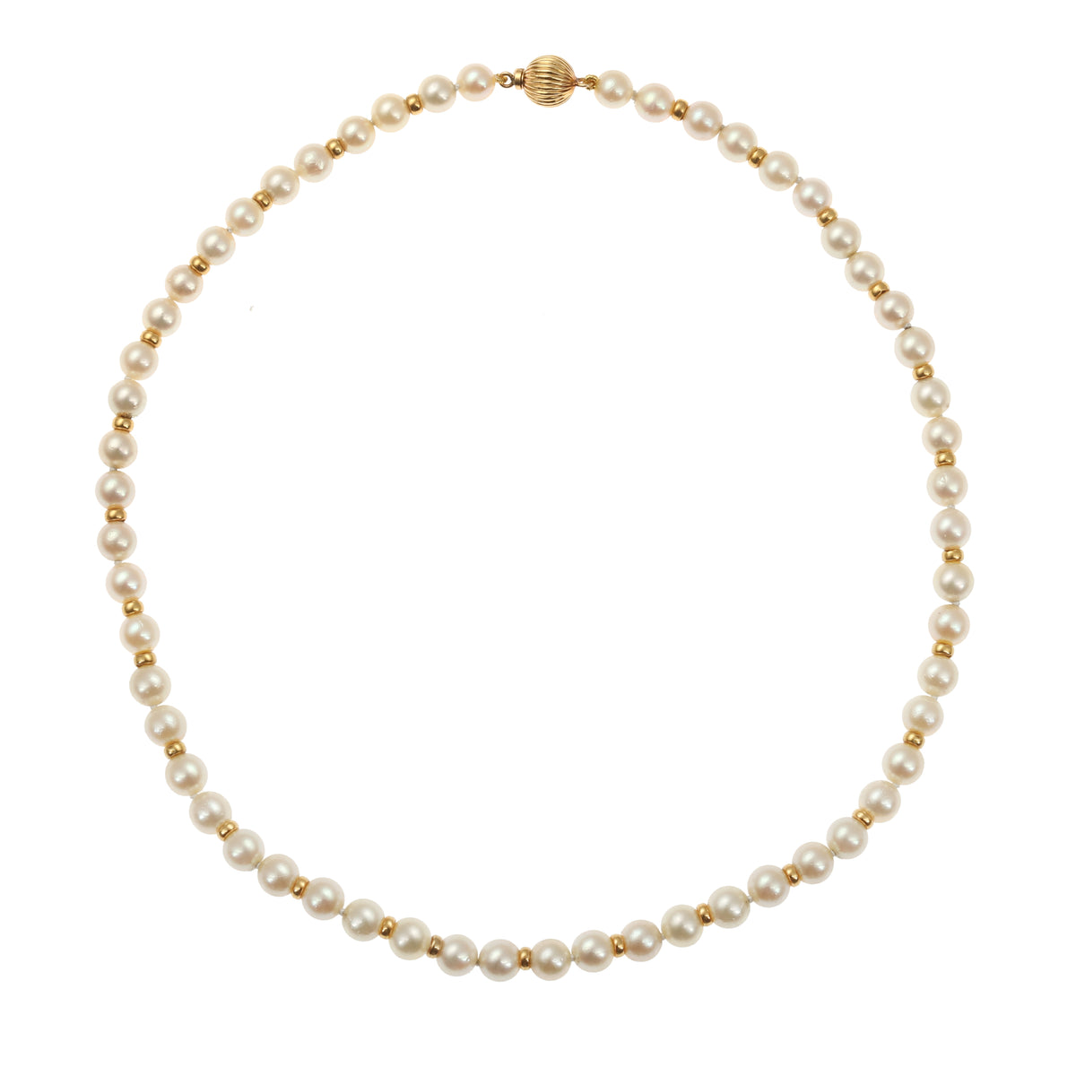 Collier de Perles 38 cm Or Jaune 18 Carats