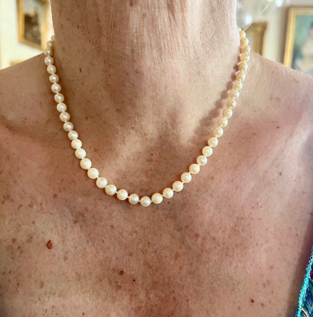 Collier de Perles 6mm Or Jaune 18 Carats