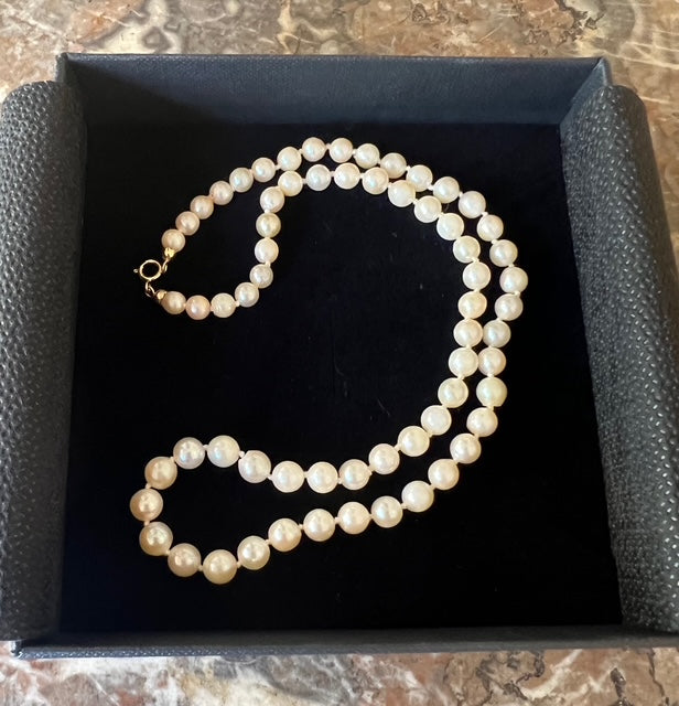 Collier de Perles 6mm Or Jaune 18 Carats