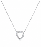 Collier Cœur Diamants 1.60 Carats Or Gris 18 Carats