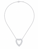Collier Cœur Diamants 1.60 Carats Or Gris 18 Carats