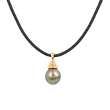 13 mm Tahitian Pearl 18-carat Yellow Gold Pendant 