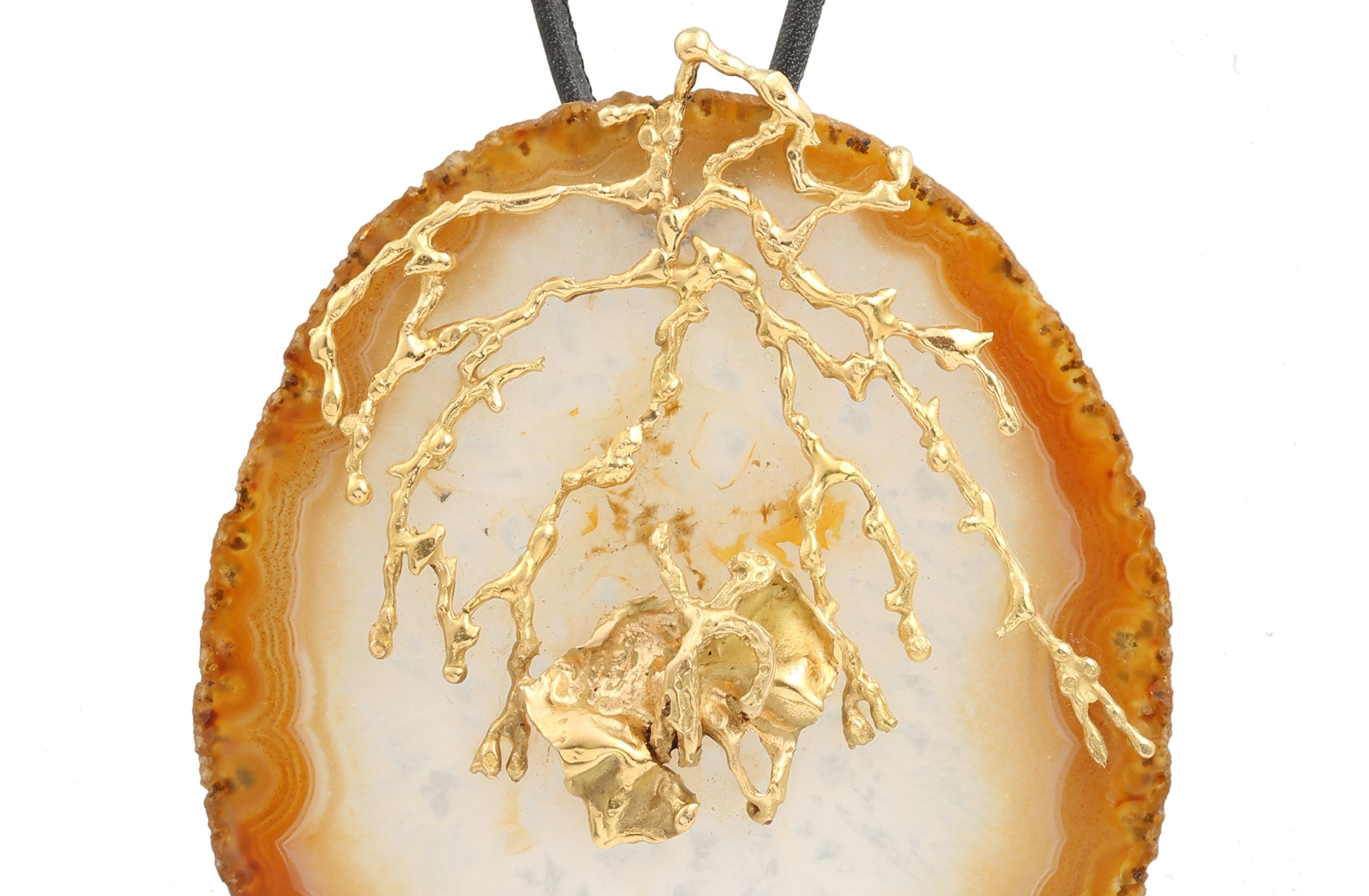 Pendentif Vintage Agate Or Jaune 18 Carats