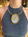 Pendentif Vintage Agate Or Jaune 18 Carats