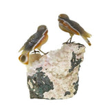 Gübelin Couple de Moineaux Sculpture Agate Calcite