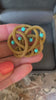 Vintage Turquoises 18 Carat Yellow Gold Twisted Knot Brooch