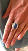 Bague Pompadour Saphir Ceylan 6.47 Carats Diamants Or Jaune 18 Carats (Certificat)