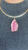 Grand Pendentif Vintage Tranche Rhodochrosite Or Jaune 18 Carats