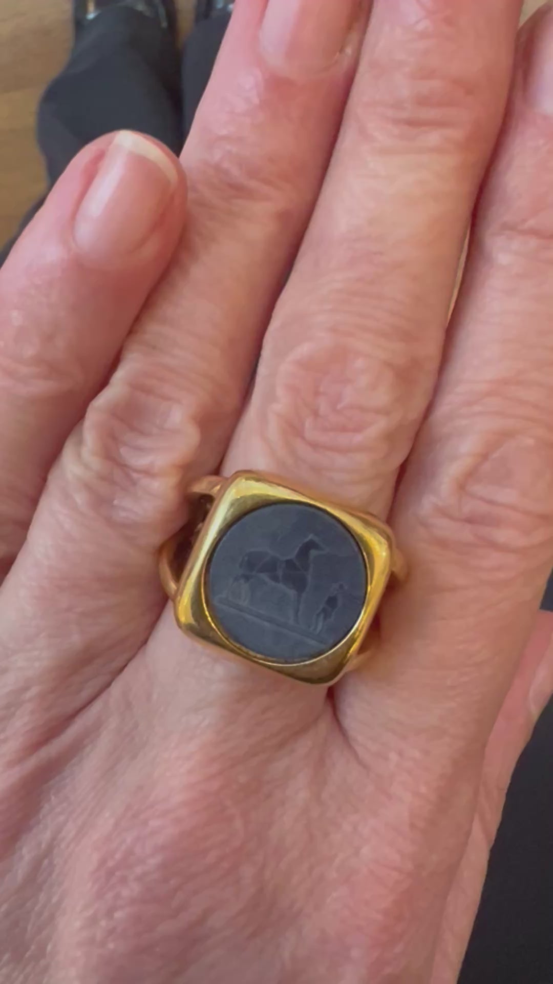 Hermès Corozo Golden Finish Ring